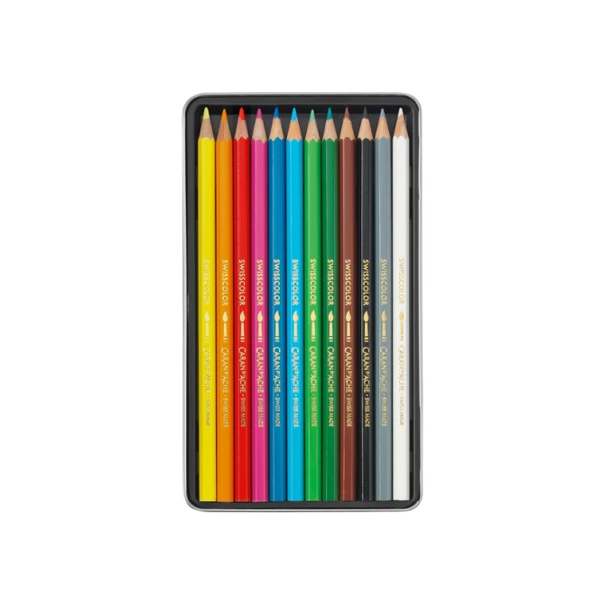 Kleurpotloden Caran d'Ache Swisscolor aquarel 12 stuks assorti