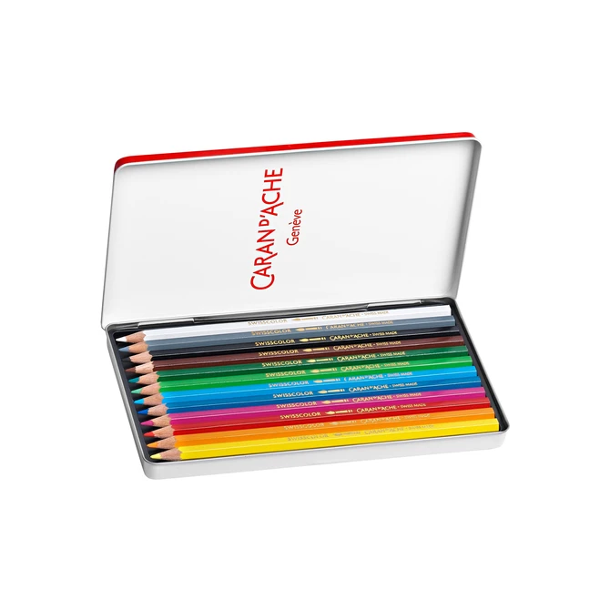 Kleurpotloden Caran d'Ache Swisscolor aquarel 12 stuks assorti