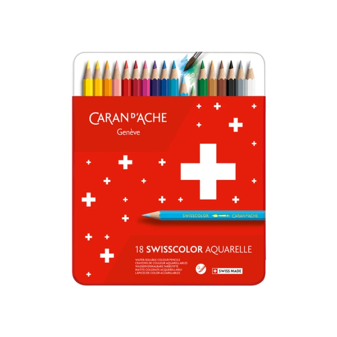 Kleurpotloden Caran d'Ache Swisscolor aquarel 18 stuks assorti