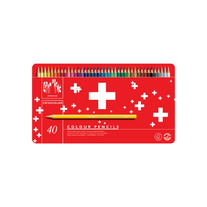Kleurpotloden Caran d'Ache Swisscolor aquarel 40 stuks assorti
