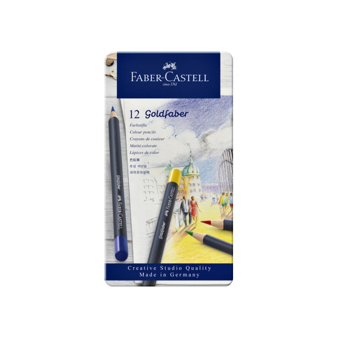 Kleurpotloden Faber-Castell Goldfaber assorti blik à 12 stuks