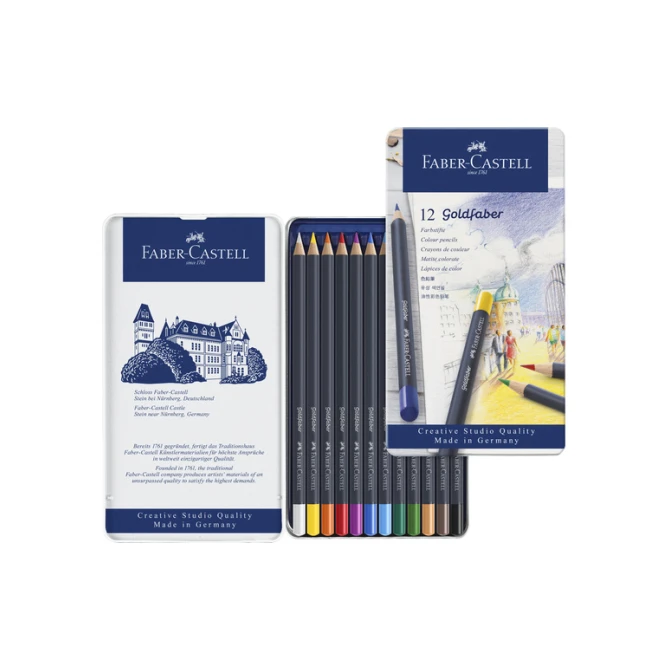 Kleurpotloden Faber-Castell Goldfaber assorti blik à 12 stuks