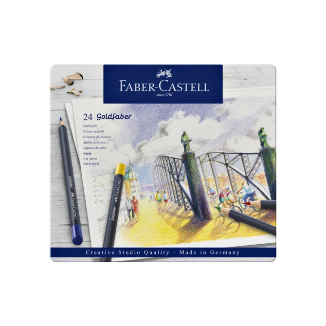 Kleurpotloden Faber-Castell Goldfaber assorti blik à 24 stuks