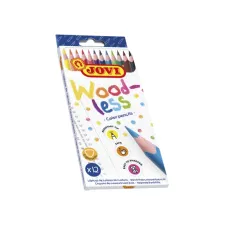 Kleurpotloden Jovi houtvrij assorti etui à 12 stuks