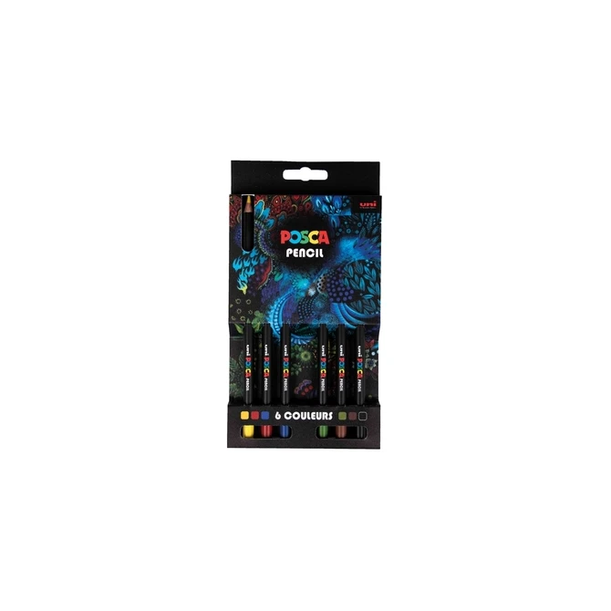 Kleurpotloden Posca assorti set à 6 stuks