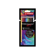 Kleurpotloden STABILO 1624 aquacolor Arty assorti etui à 12 stuks Kleurpotloden STABILO 1624 aquacolor Arty assorti etui à 12 stuks