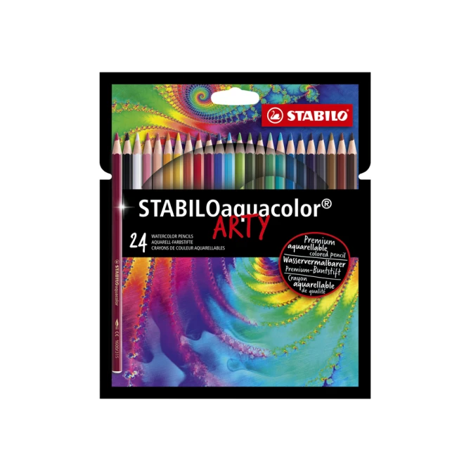 Kleurpotloden STABILO 1624 aquacolor Arty assorti etui à 24 stuks