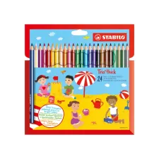 Kleurpotloden STABILO 203 Trio dik assorti blister à 24 stuks Kleurpotloden STABILO 203 Trio dik assorti blister à 24 stuks