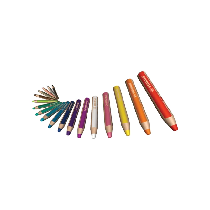 Kleurpotloden STABILO 880 woody 3 in 1 assorti etui à 6 stuks
