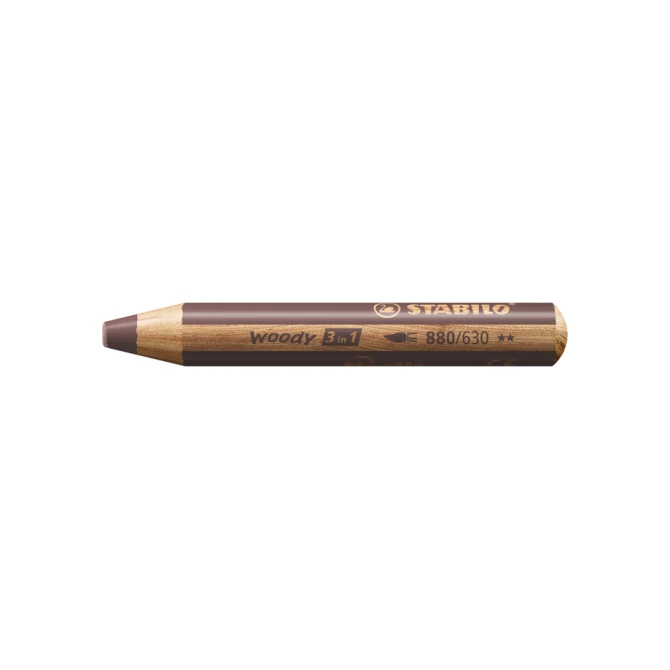 Kleurpotloden STABILO 880 woody 3 in 1 multitalent bruin