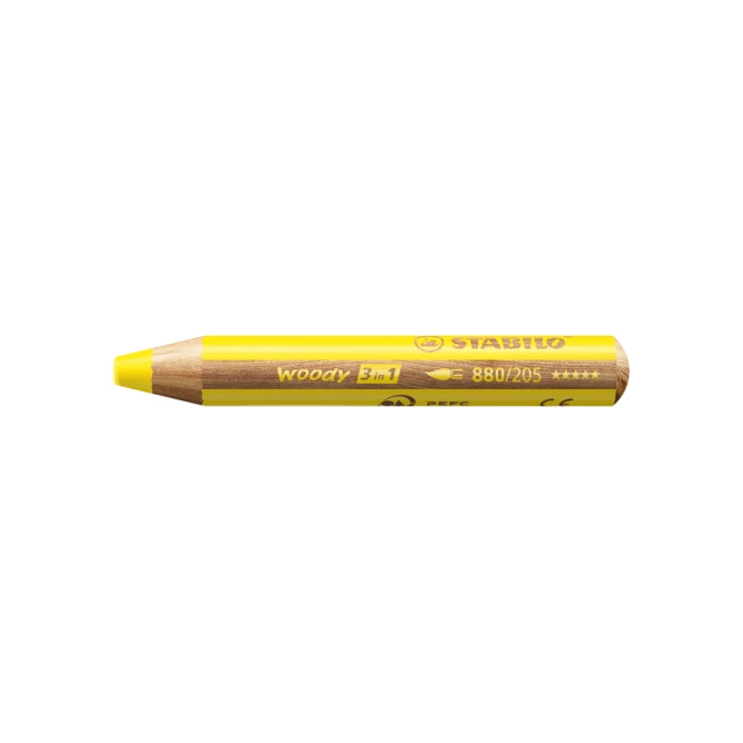 Kleurpotloden STABILO 880 woody 3 in 1 multitalent geel