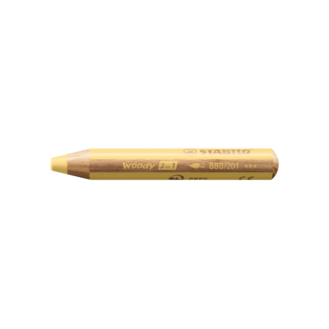 Kleurpotloden STABILO 880 woody 3 in 1 multitalent pastel geel