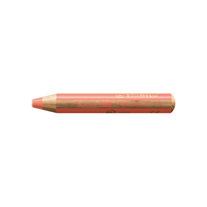 Kleurpotloden STABILO 880 woody 3 in 1 multitalent pastel rood