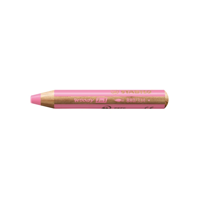 Kleurpotloden STABILO 880 woody 3 in 1 multitalent roze