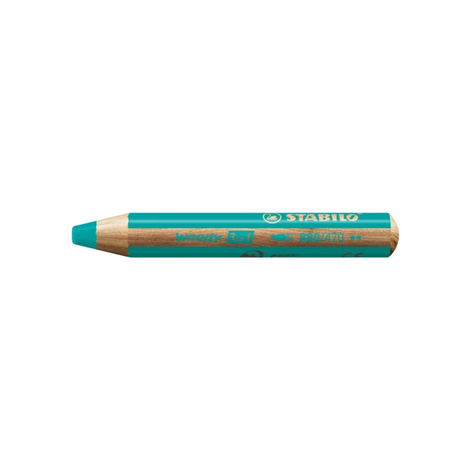 Kleurpotloden STABILO 880 woody 3 in 1 multitalent turquois