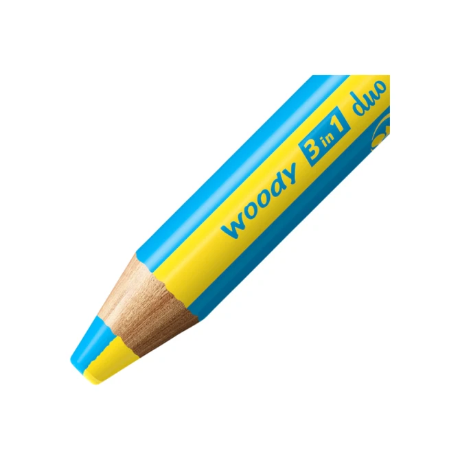 Kleurpotloden STABILO 882 woody 3 in 1 duo inclusief puntenslijper assorti etui 10 à stuks