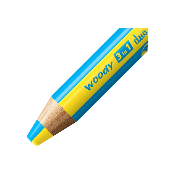 Kleurpotloden STABILO 882 woody 3 in 1 duo inclusief puntenslijper assorti etui 6 à stuks