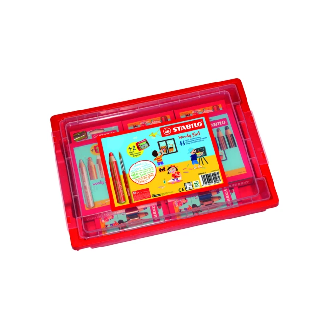 Kleurpotloden STABILO 882 woody 3 in 1 incl 2 slijpers classpack 48st