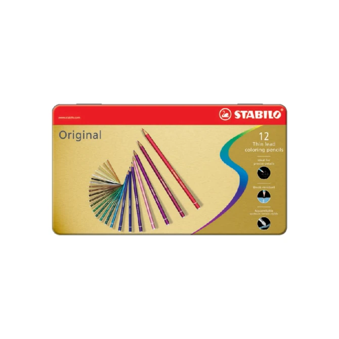 Kleurpotloden STABILO 8873 Original assorti blik à 12 stuks