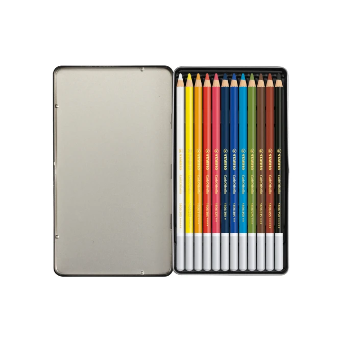 Kleurpotloden STABILO CarbOthello kalkpastel assorti blik à 12 stuks