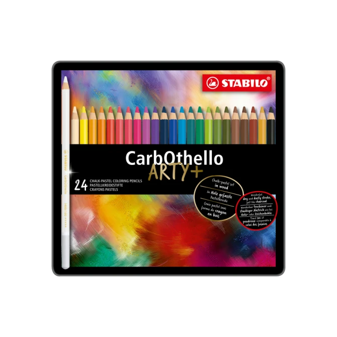 Kleurpotloden STABILO CarbOthello kalkpastel assorti blik à 24 stuks