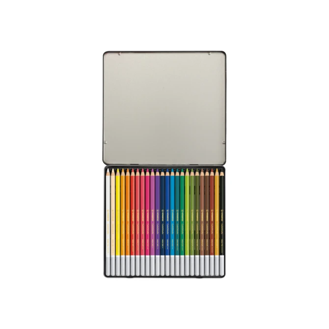 Kleurpotloden STABILO CarbOthello kalkpastel assorti blik à 24 stuks