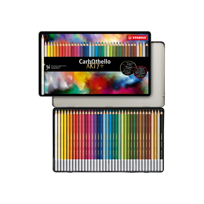 Kleurpotloden STABILO CarbOthello kalkpastel assorti blik à 36 stuks