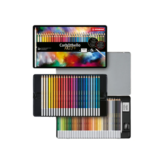 Kleurpotloden STABILO CarbOthello kalkpastel assorti blik à 60 stuks