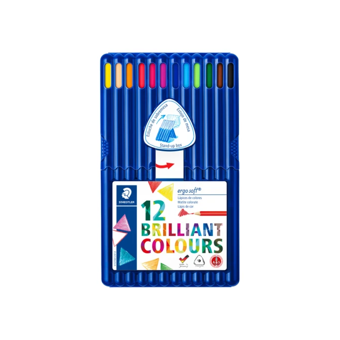 Kleurpotloden Staedtler Ergosoft driekantig 12stuks assorti