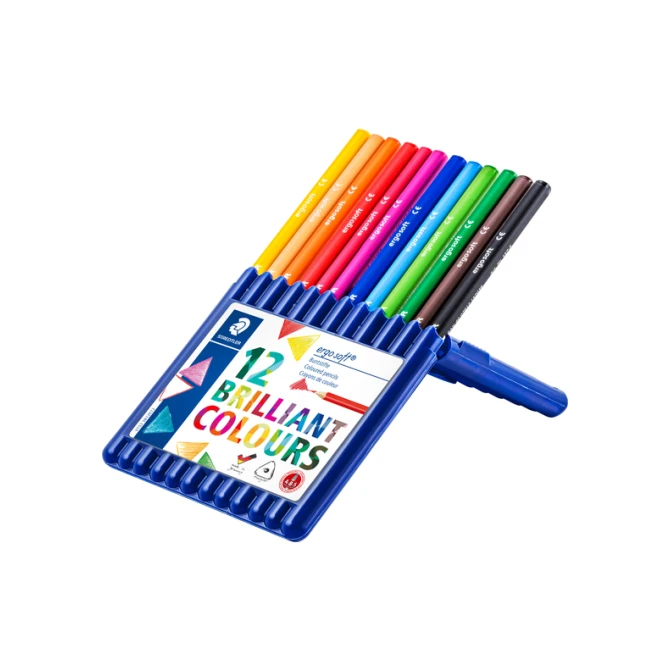 Kleurpotloden Staedtler Ergosoft driekantig 12stuks assorti