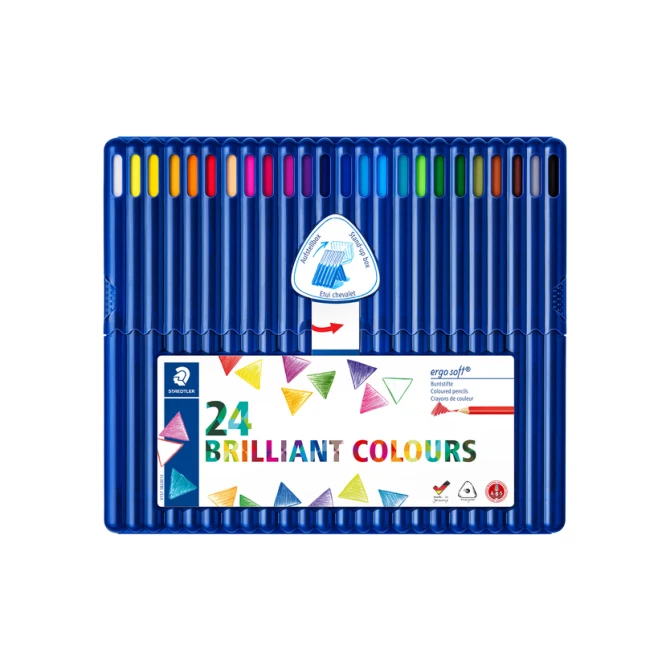 Kleurpotloden Staedtler Ergosoft driekantig 24stuks assorti