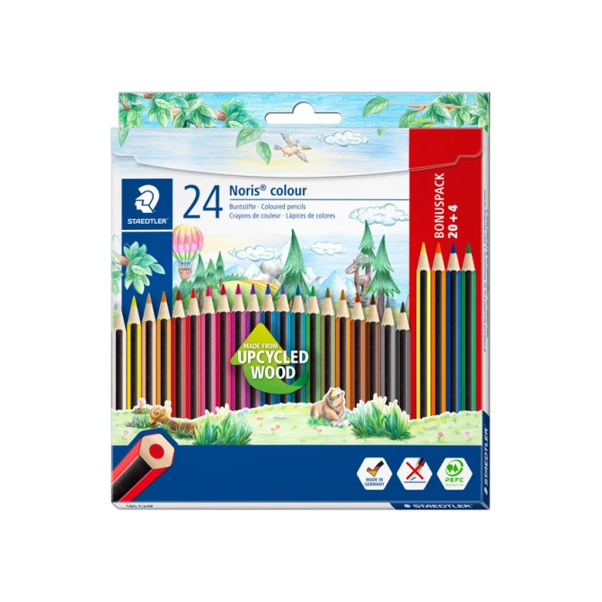Kleurpotloden Staedtler Noris set à 20+4 kleuren