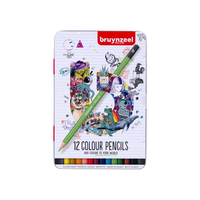 Kleurpotlood Bruynzeel blik à 12 kleuren