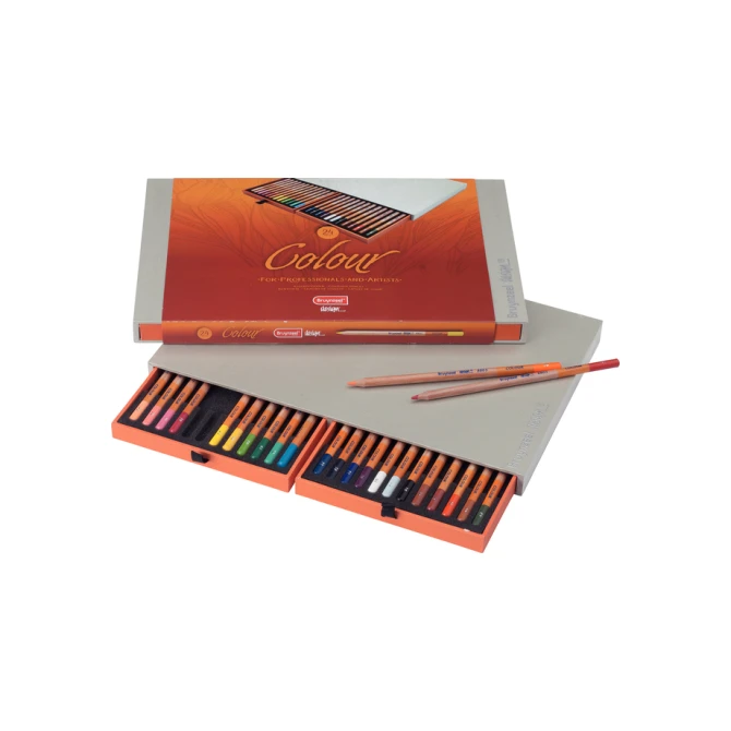 Kleurpotlood Bruynzeel Design met luxe bewaardoos set à 24 kleuren