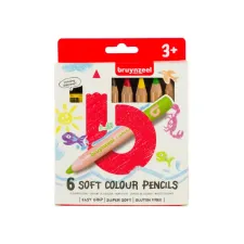 Kleurpotlood Bruynzeel Kids superzacht met puntenslijper set à 6 kleuren
