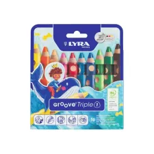 Kleurpotlood LYRA Groove Triple One extra dik set à 10 kleuren