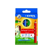 Kleurpotlood LYRA Groove Triple One extra dik set à 6 kleuren