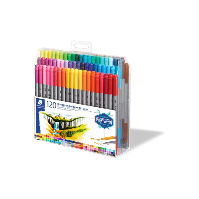 Kleurstift Staedtler 3200 dubbele punt fijn en ultrafijn etui à 120 kleuren