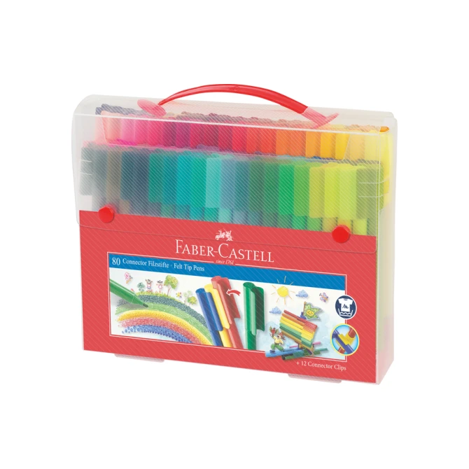 Kleurstiften Faber-Castell Connector assorti cadeauset à 80 stuks