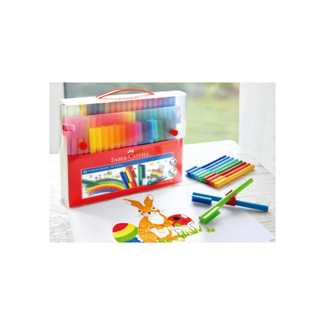 Kleurstiften Faber-Castell Connector assorti cadeauset à 80 stuks