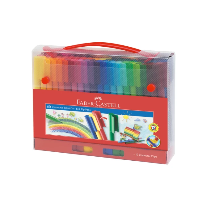 Kleurstiften Faber-Castell Connector assorti koffer à 60 stuks