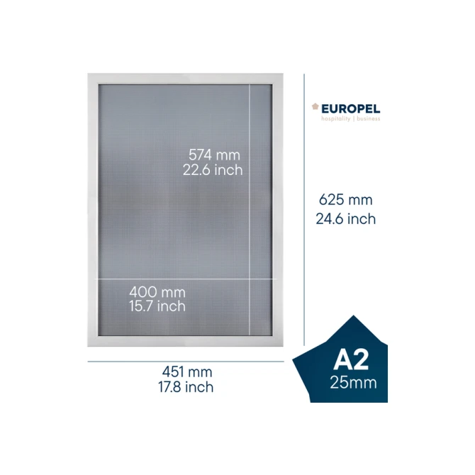 Kliklijst Europel A2 25mm mat wit