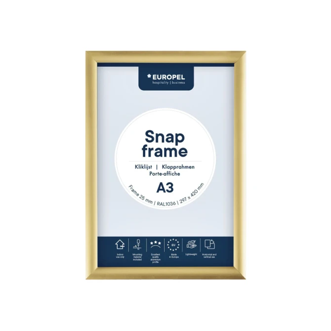Kliklijst Europel A3 25mm goud
