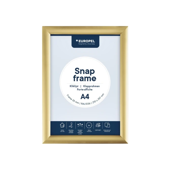 Kliklijst Europel A4 25mm goud