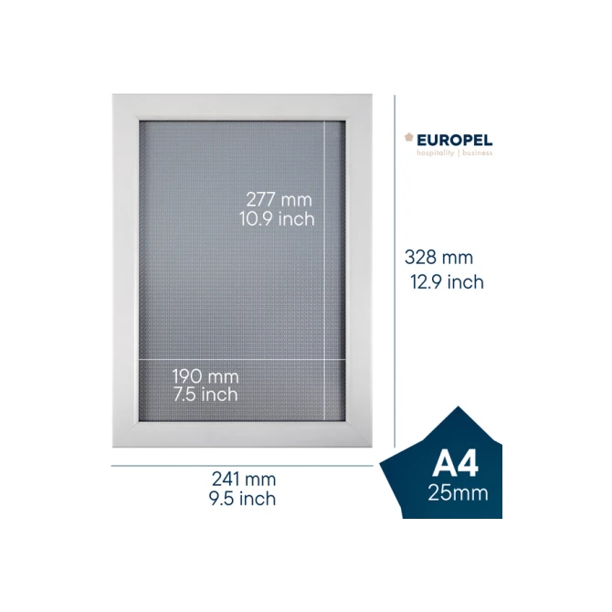 Kliklijst Europel A4 25mm mat wit