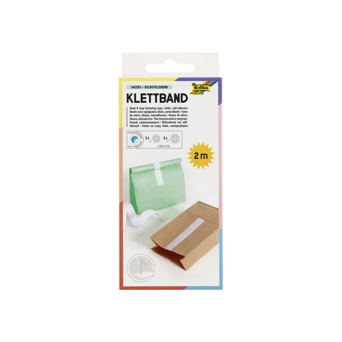 Klittenband Folia 20mmx2m wit 2 rollen