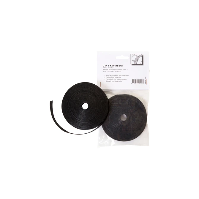 Klittenband Office kabelbinder 2-in 1 13mmx10m zwart