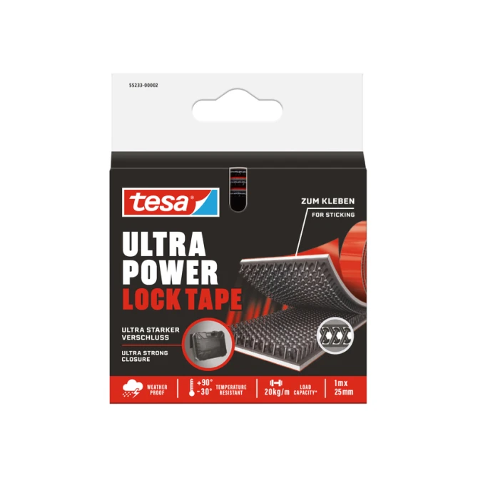 Klittenband tesa Ultra Power Lock Tape 100cmx25mm zwart