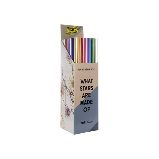 Knutselfolie Folia 50x78cm 50 rollen assorti