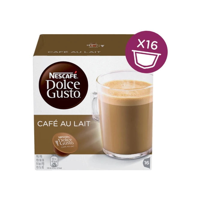 Koffiecups Dolce Gusto cafe au lait 16 stuks